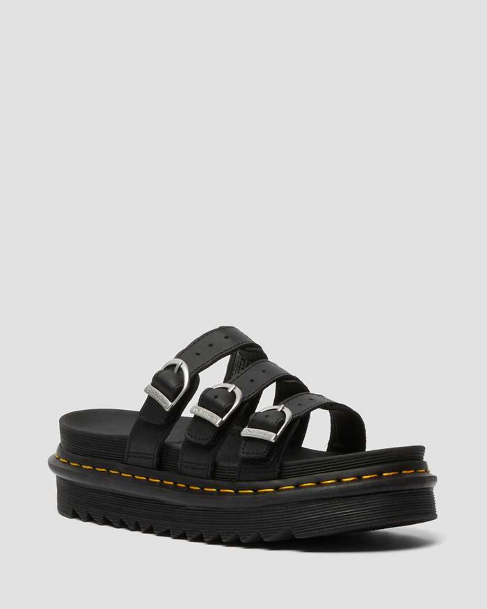 Dr Martens Sandaler Dame Svart Blaire Læder Slide 3109EZKTO